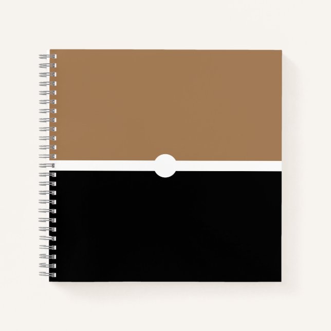 Cuaderno Moda Moderno Color blanco negro Mocha Marrón Bloqu (Anverso)