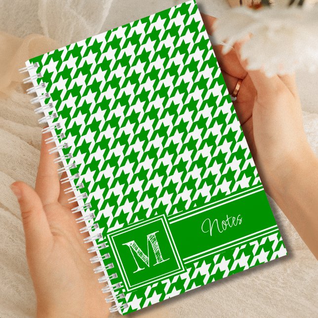 Cuaderno Moda Monogramed Green Houndstoth Bullet (Subido por el creador)