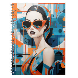 Cuaderno Moda mujer moderna, elegancia geométrica