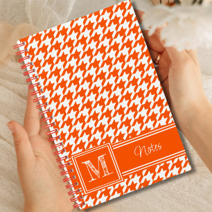 Cuaderno Moda Naranja Monogramado Houndstoth Bullet