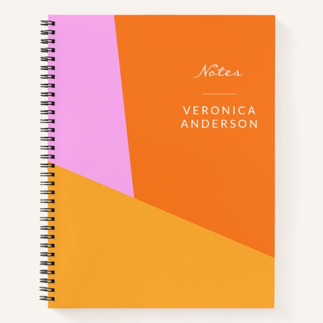 Cuaderno Moda Naranja retro colorida y vibrante personaliza (Anverso)