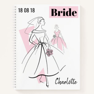 Cuaderno Moda Novia Pink Group Bride Nombre de novia Fecha
