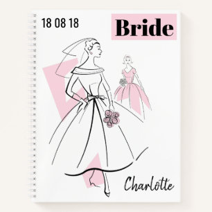 Cuaderno Moda Novia Pink Group Bride Nombre de novia Fecha