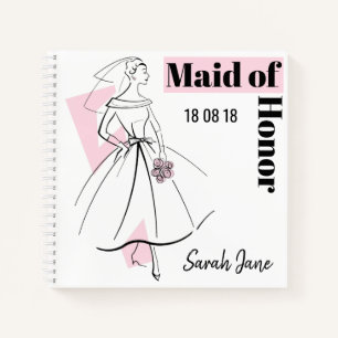 Cuaderno Moda Novia Pink Maid of Honor bloc square