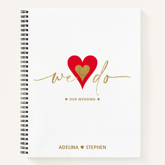 Cuaderno Moda Nuestro Boda planea Boda Journal Gold Script (Anverso)