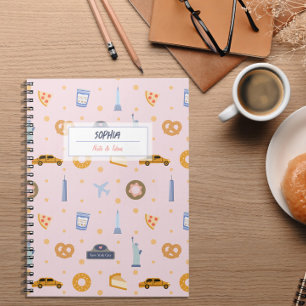 Cuaderno Moda NYC Patrón de NYC Bloc de notas con nombre ro