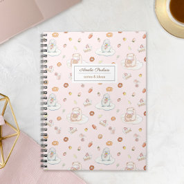 Cuaderno Moda Oveja y postres pingüinos Patrón Nombre rosa