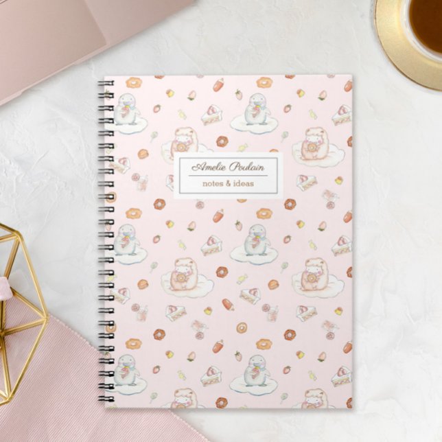 Cuaderno Moda Oveja y postres pingüinos Patrón Nombre rosa (Subido por el creador)