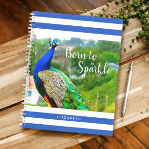 Cuaderno Moda Peacock franjas blancas azules nacen a espuma
