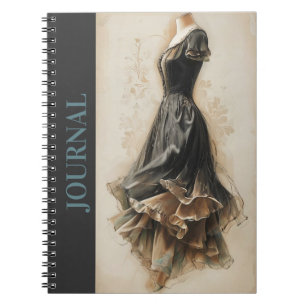 Cuaderno Moda Pequeña revista de vestimenta negra LBD Amant