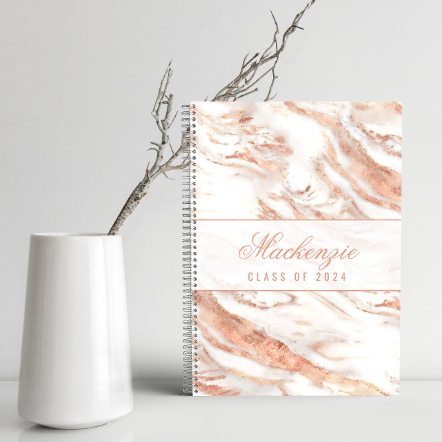 Cuaderno Moda personalizada Rosa de mármol de cobre oro met (Subido por el creador)