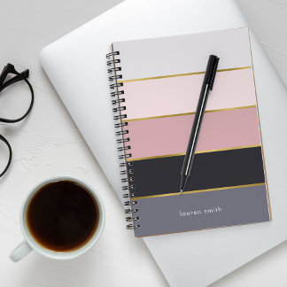 Cuaderno Moda rayas modernas personalizadas
