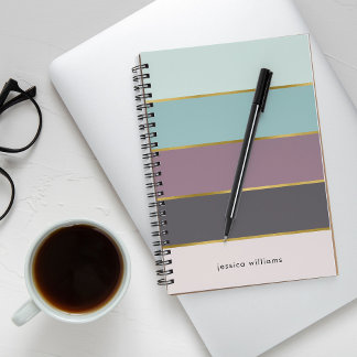 Cuaderno Moda rayas modernas personalizadas