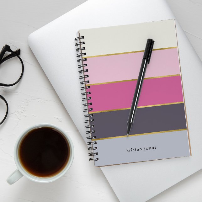 Cuaderno Moda rayas modernas personalizadas (Subido por el creador)