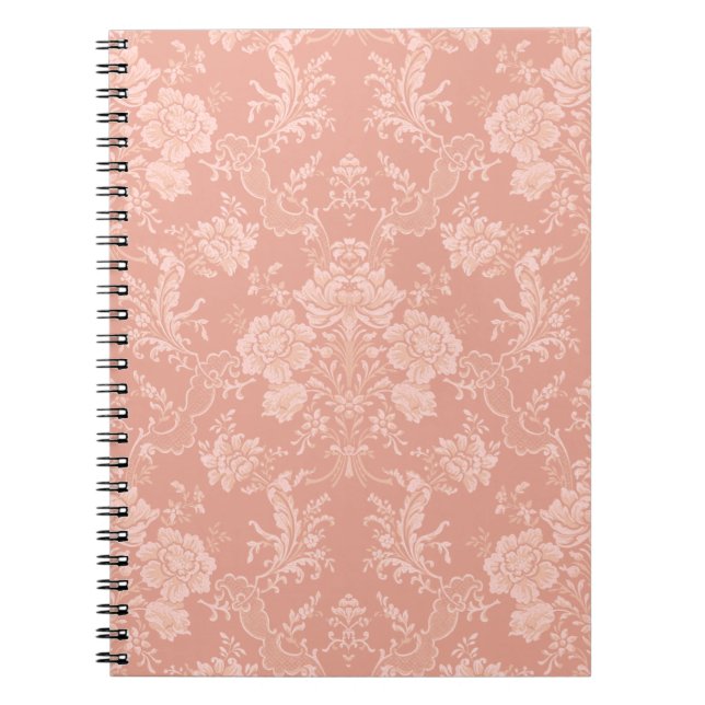 Cuaderno Moda romántica elegante Damasco floral (Frente)