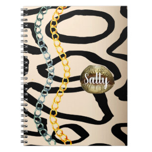 Cuaderno Moda salvaje oro de lujo Girly personalizado oro