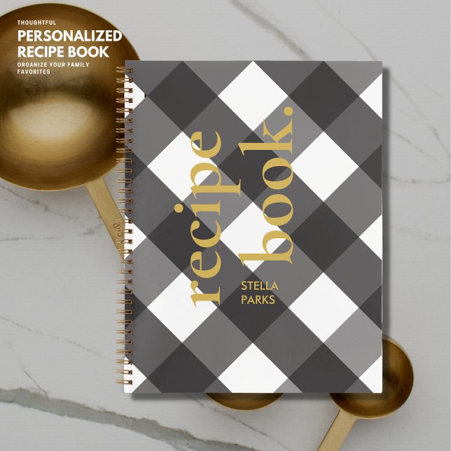 Cuaderno Moda simple y elegante Receta de oro de Gingham ne (Subido por el creador)
