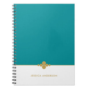 Cuaderno Moda Verde azulada de Oro Blanco Personalizado