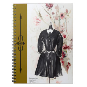 Cuaderno Moda Vintage LBD Pequeña Espiral de vestir negro