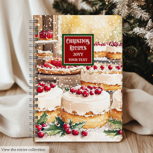 Cuaderno Moda Watercolor Holiday Baking Recipe Book