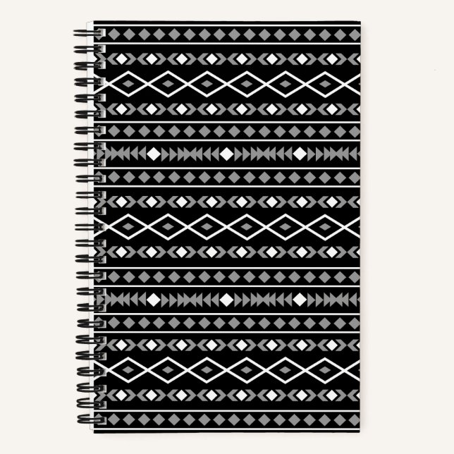 Cuaderno Modalidades aztecas Patrón Blanco gris (Anverso)