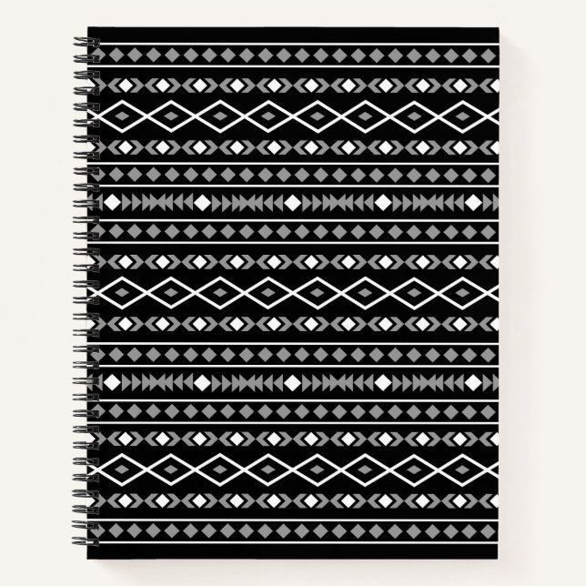 Cuaderno Modalidades aztecas Patrón Blanco gris (Anverso)