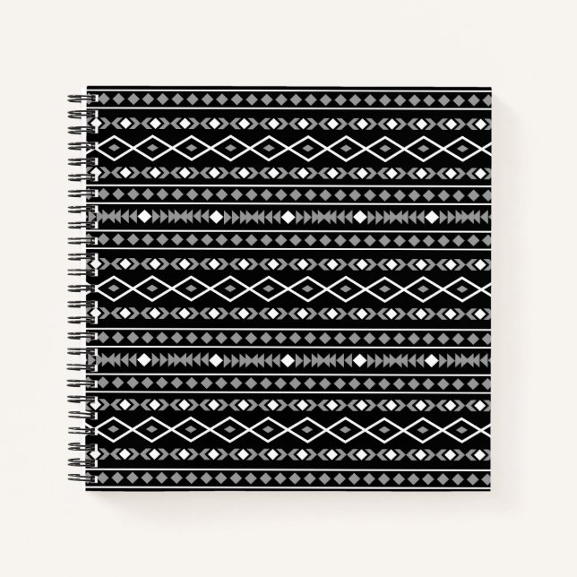Cuaderno Modalidades aztecas Patrón Blanco gris (Anverso)