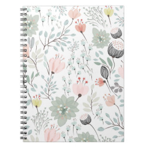 Cuaderno Modalidades de flores y hojas en verde tropical y