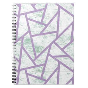 Cuaderno Modalidades de mosaico verde claro y lavanda