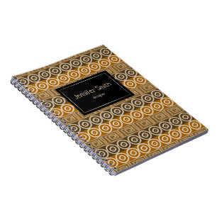 Cuaderno Modelo a mano africano étnico. Texto