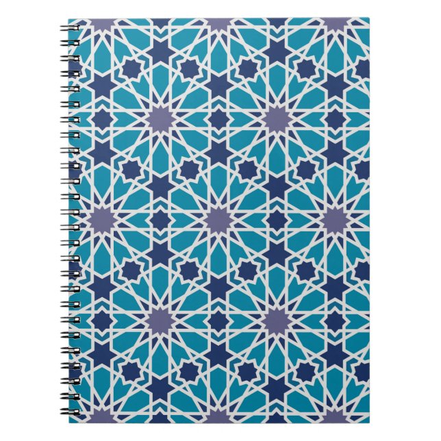 Cuaderno Modelo abstracto en azul y gris (Frente)