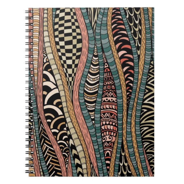 Cuaderno Modelo abstracto en estilo étnico (Frente)