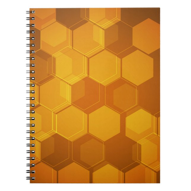 Cuaderno Modelo anaranjado del hexágono del panal (Frente)