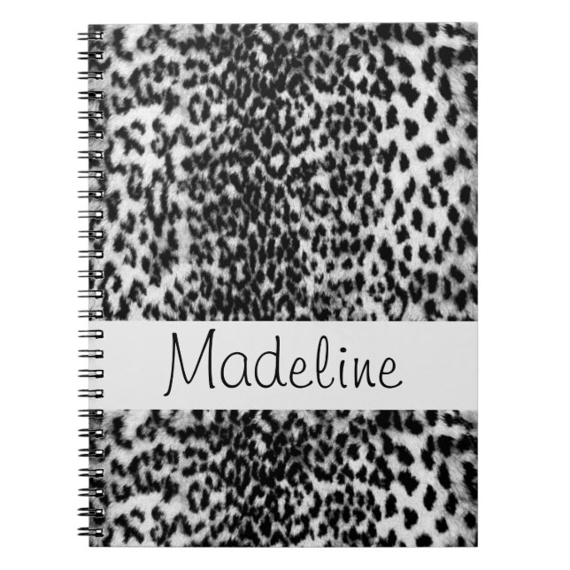 Cuaderno Modelo animal, negro, blanco, monograma (Frente)