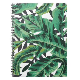 Cuaderno Modelo atractivo tropical de la hoja del plátano