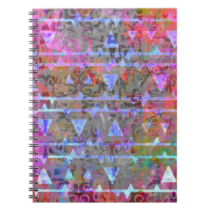 Cuaderno Modelo azteca bonito del símbolo del triángulo de