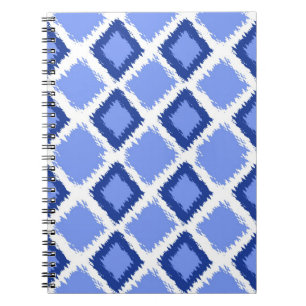 Cuaderno Modelo azul de Ikat del diamante