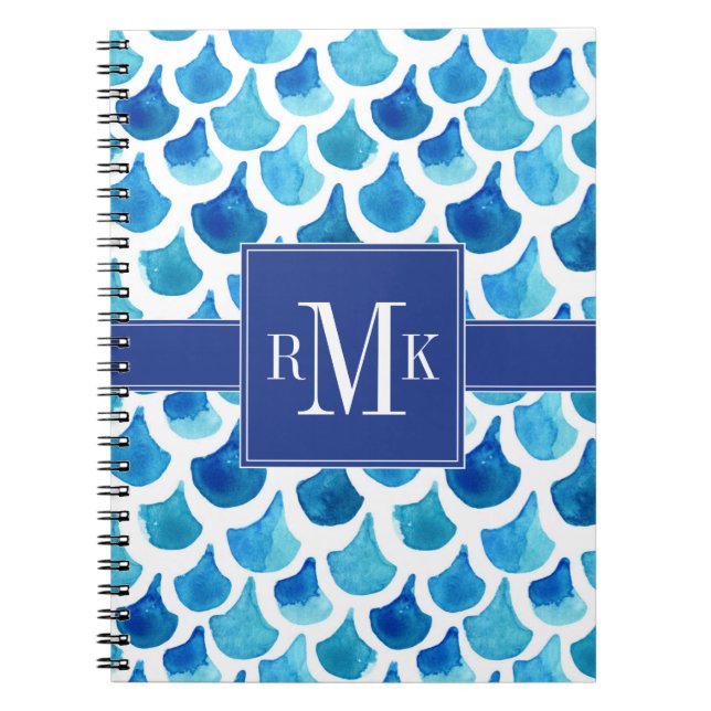 Cuaderno Modelo azul de la escala de la acuarela (Frente)