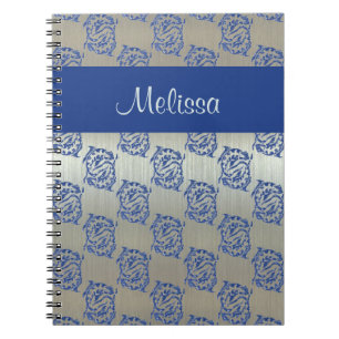 Cuaderno Modelo azul de plata de los pescados de Piscis