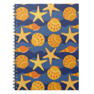 Cuaderno Modelo azul y anaranjado del Seashell