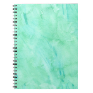 Cuaderno Modelo azulverde de la textura de la acuarela de