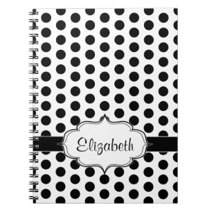 Cuaderno Modelo básico del lunar blanco y negro simple