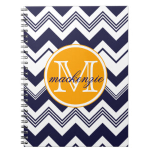 Cuaderno Modelo blanco de Chevron de los azules marinos