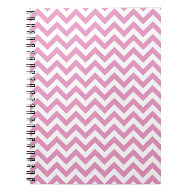 Cuaderno Modelo blanco rosado de Chevron (Frente)