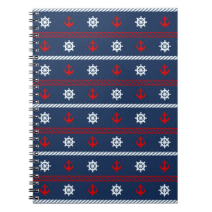 Cuaderno Modelo blanco y azul rojo del océano