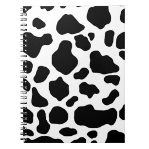 Cuaderno modelo blanco y negro de la impresión de la vaca