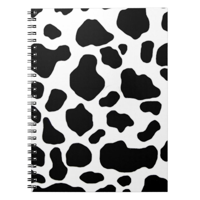 Cuaderno modelo blanco y negro de la impresión de la vaca (Frente)