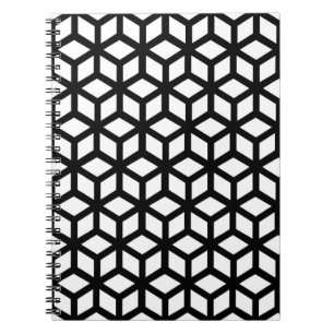 Cuaderno Modelo blanco y negro del cubo