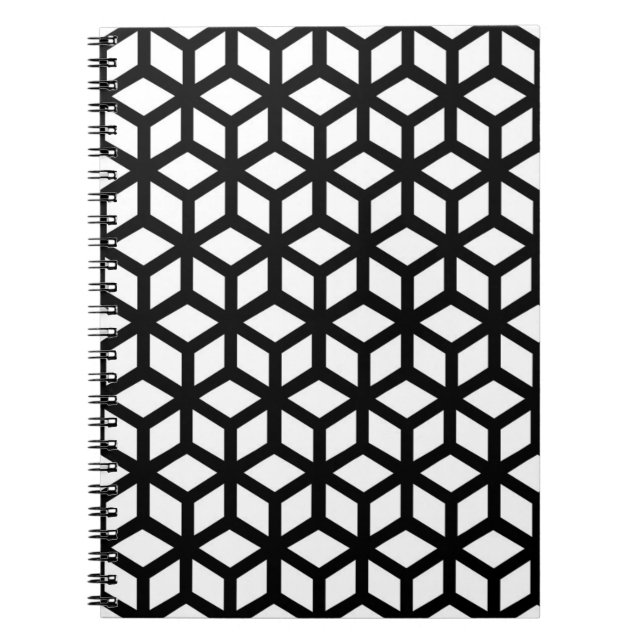 Cuaderno Modelo blanco y negro del cubo (Frente)