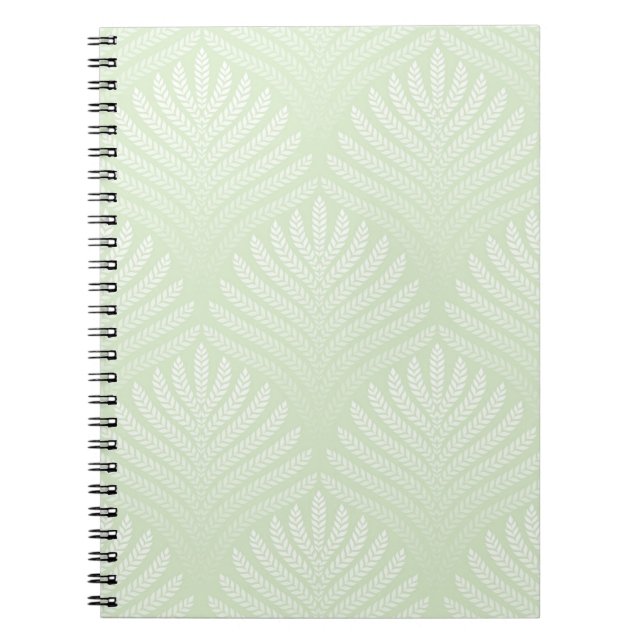 Cuaderno Modelo clásico del follaje en blanco y verde (Frente)